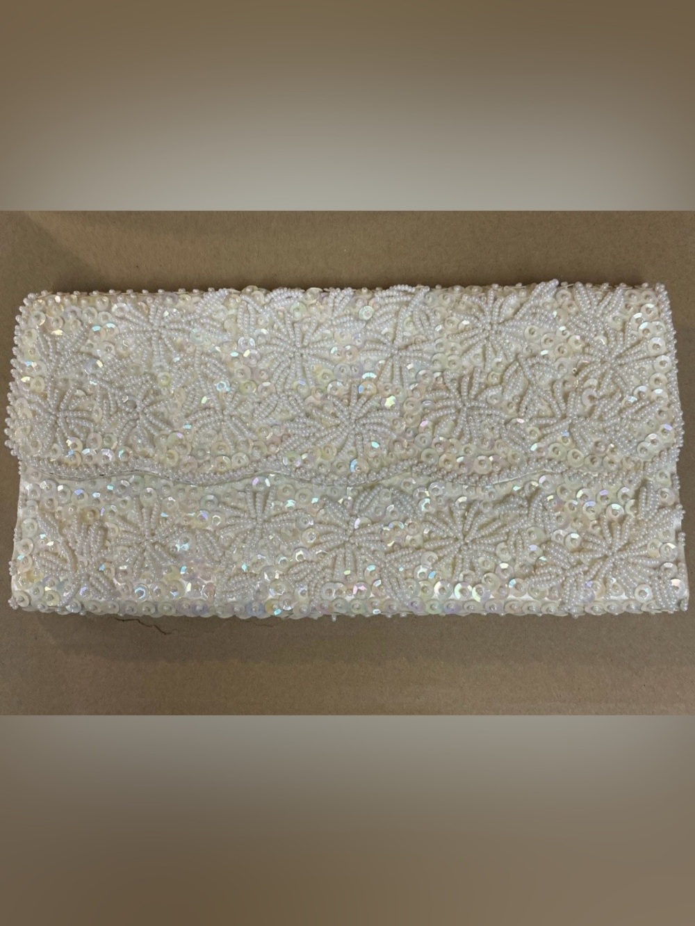 Vintage Star Brand Beaded & Sequin clutch purse Made in Hong Kong wedding formal